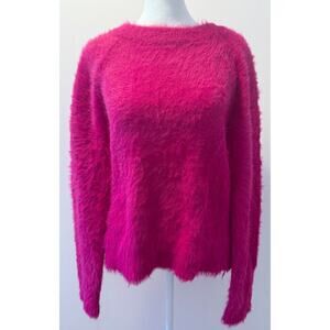 Lou & Grey Fuzzy Pink Sweater Valentine's Cozy Fluffy Soft Size S